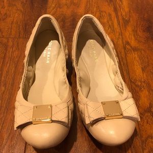 Cole Haan nude Talia bow ballet flats shoes